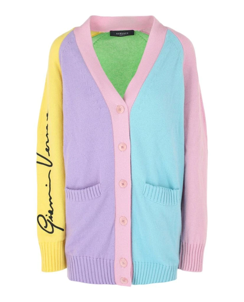 Versace Colorblock Cashmere Cardigan 1