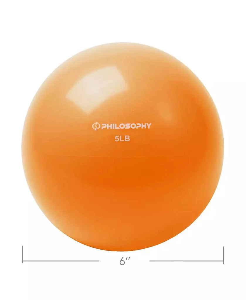 Philosophy Gym Toning Ball, 5 LB, Orange - Soft Weighted Mini Medicine Ball 4