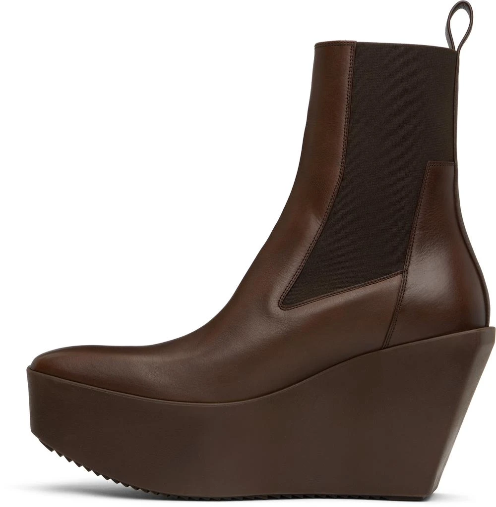 Rick Owens Brown Hollywood Sliver Platform Beatles Chelsea Boots 3
