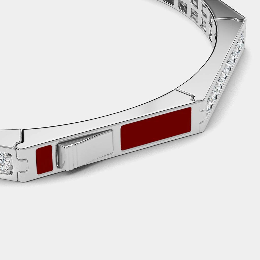 Made By Man Silver
Ceramic Octagon Shaped Alternating Hinged Bangle 2