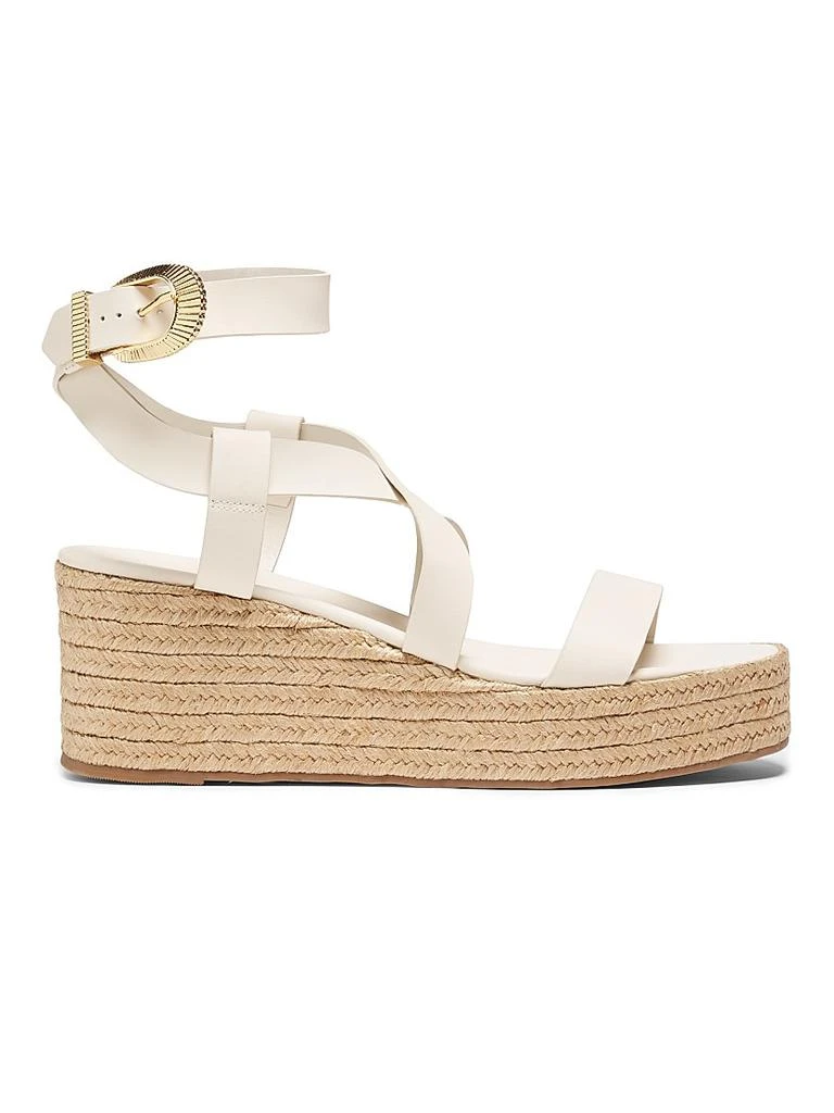 Schutz Harper Leather & Raffia Sandals 1