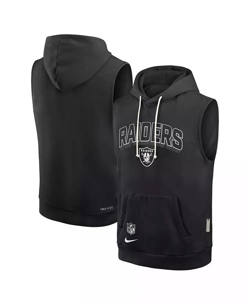 NIKE Men's Black Las Vegas Raiders Sideline Performance Sleeveless Pullover Hoodie 1
