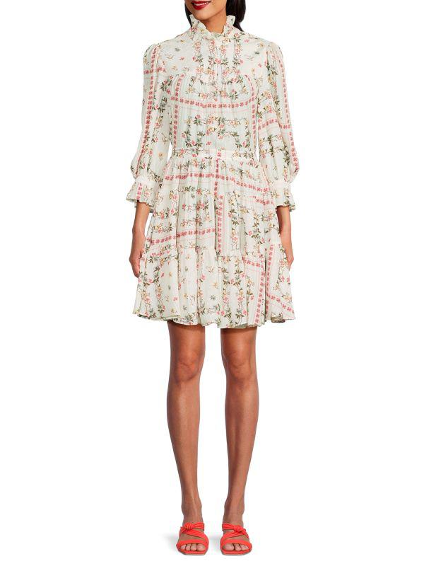 ETRO Floral Tiered Silk Mini Dress