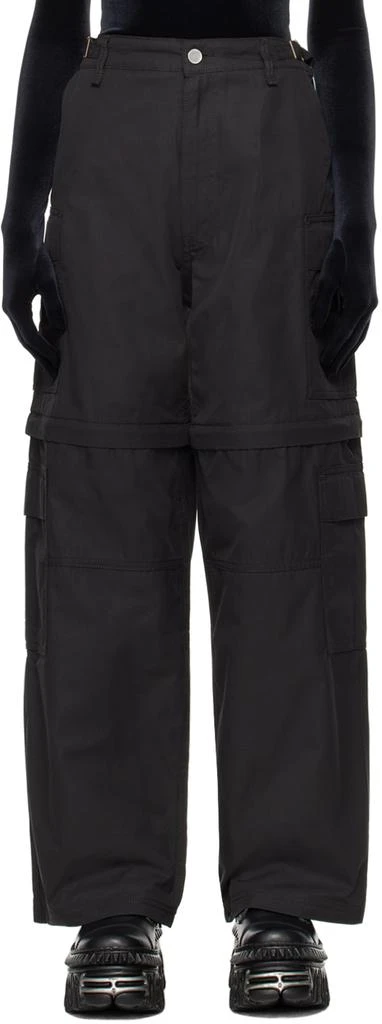 VTMNTS Black Cinch Tab Cargo Pants 1