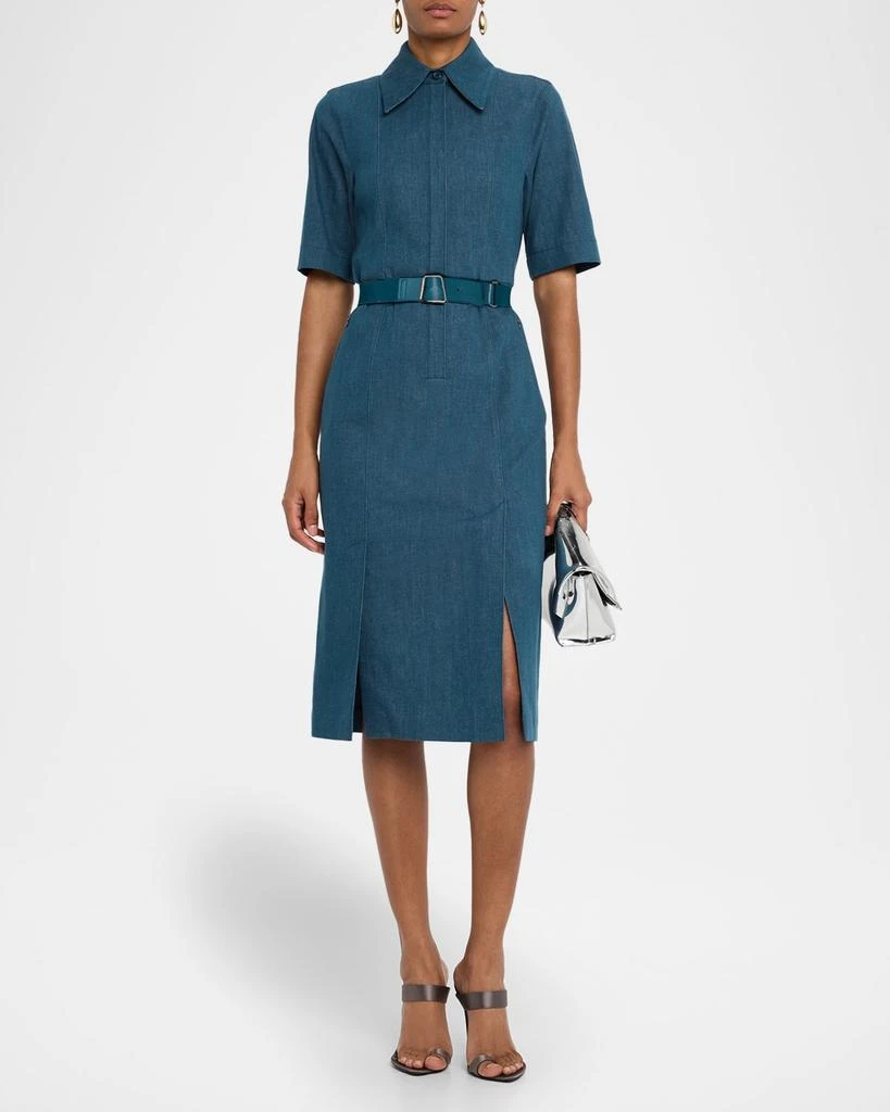 Akris Belted Stretch Cotton Denim Shirtdress 2