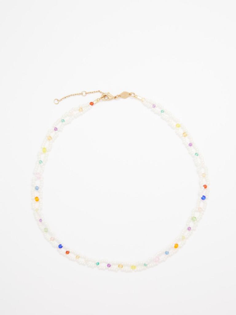 Anni Lu White Nights beaded 18kt gold-plated necklace