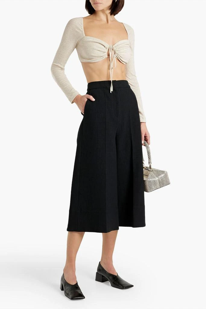 ROSETTA GETTY Cropped mélange cotton-jersey top 2