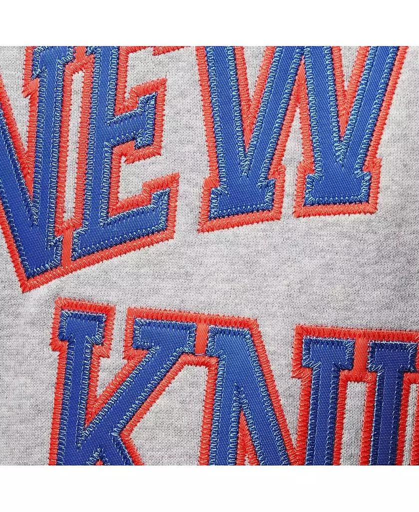 Mitchell & Ness Men's Patrick Ewing Heathered Gray New York Knicks Big and Tall Name and Number Pullover Hoodie 5