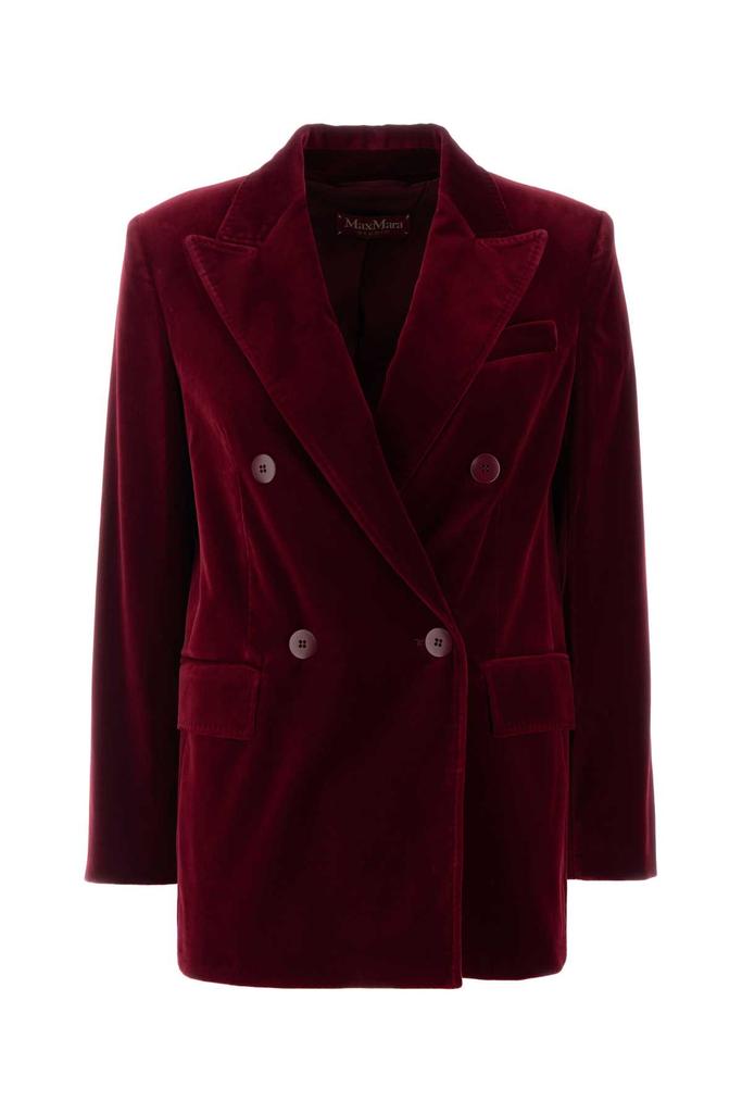 Max Mara TIZIANO RED STRETCH VELVET BLAZER