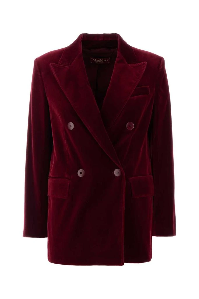 Max Mara TIZIANO RED STRETCH VELVET BLAZER 1