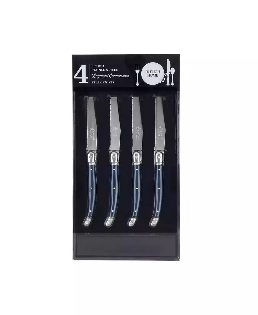 French Home Laguiole Connoisseur 4-Piece Steak Knife Set with Handles 5