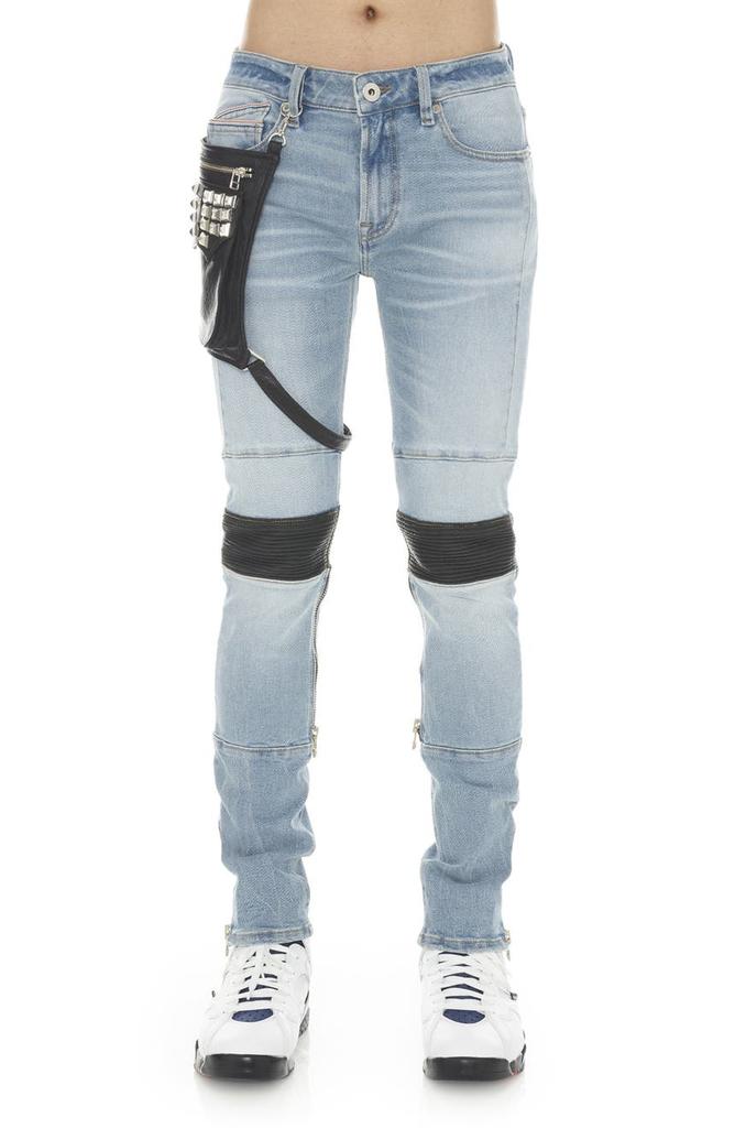 Cult Of Individuality Punk Super Skinny Jeans with Studded Leg Harness