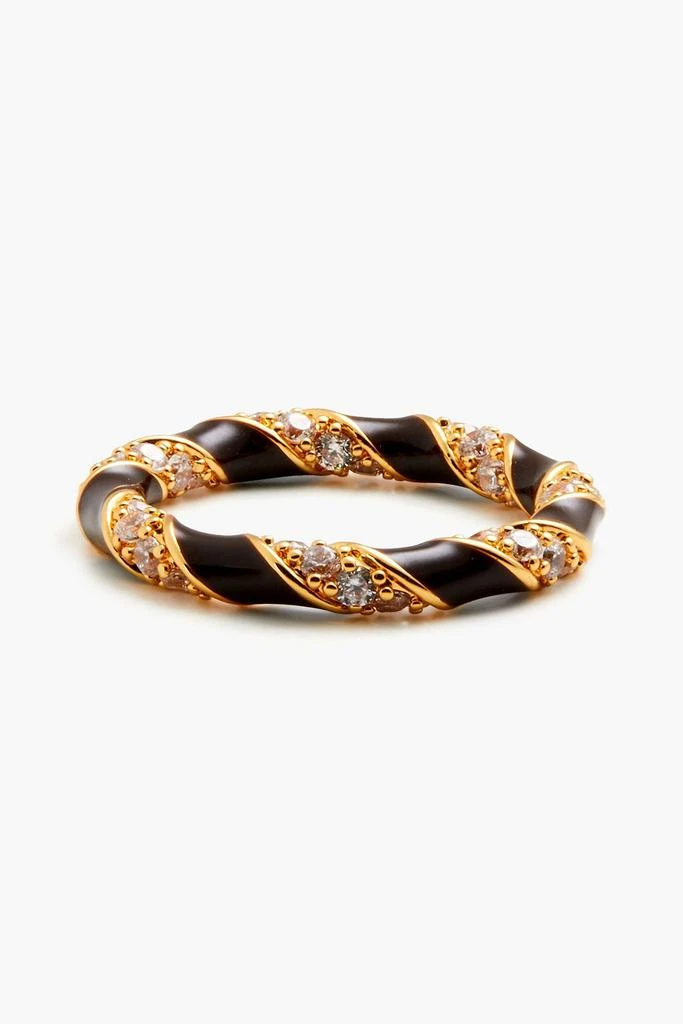 Zimmermann Gold-tone crystal and enamel ring