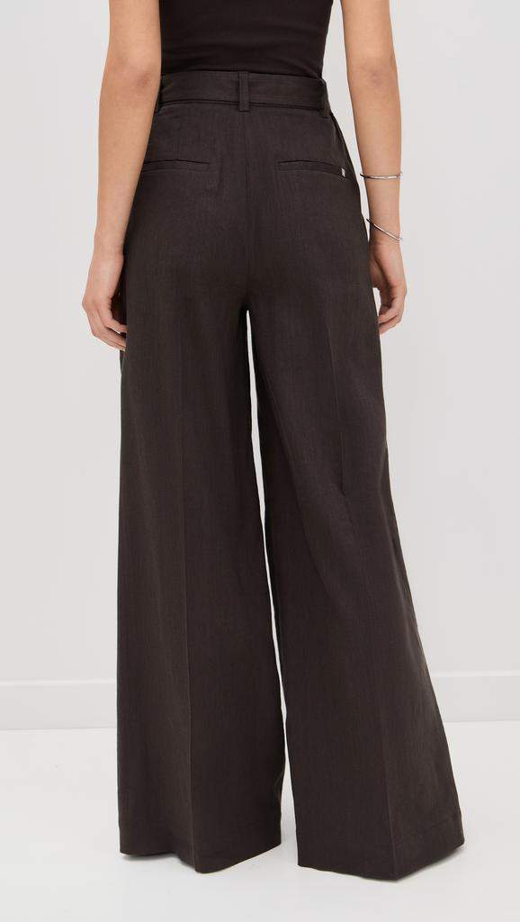 Helmut Lang Wide Double-Pleat Trousers with Belt