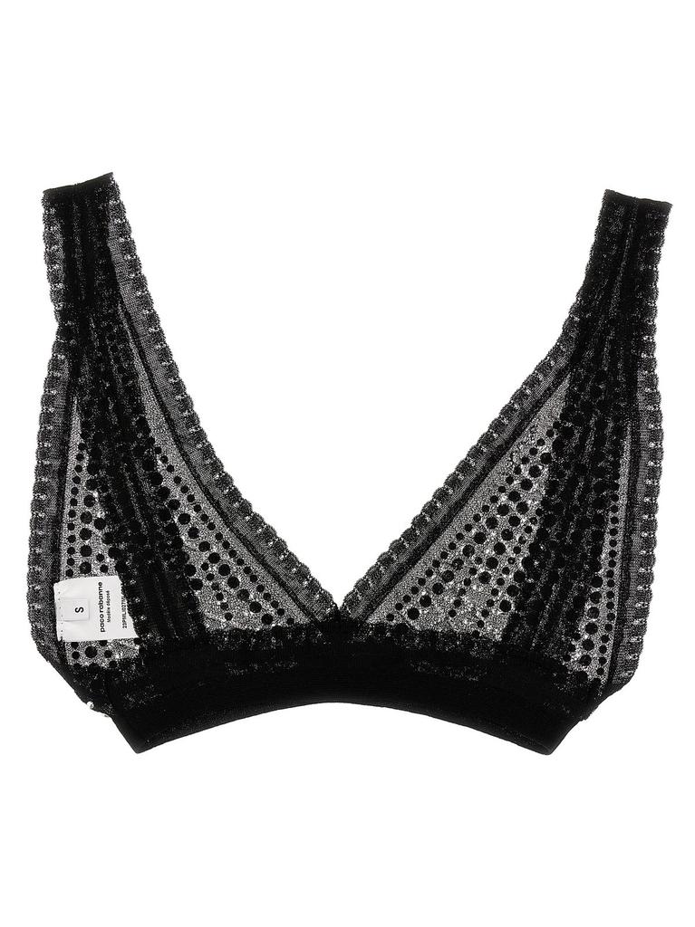 Paco Rabanne Paco Rabanne Bead-Embellished Semi-Sheer Bra