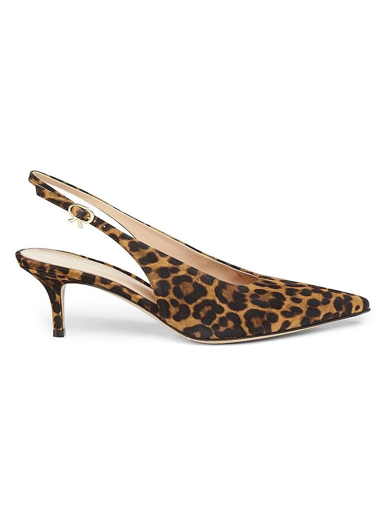 Gianvito Rossi 55MM Leopard Print Suede Slingback Pumps 1