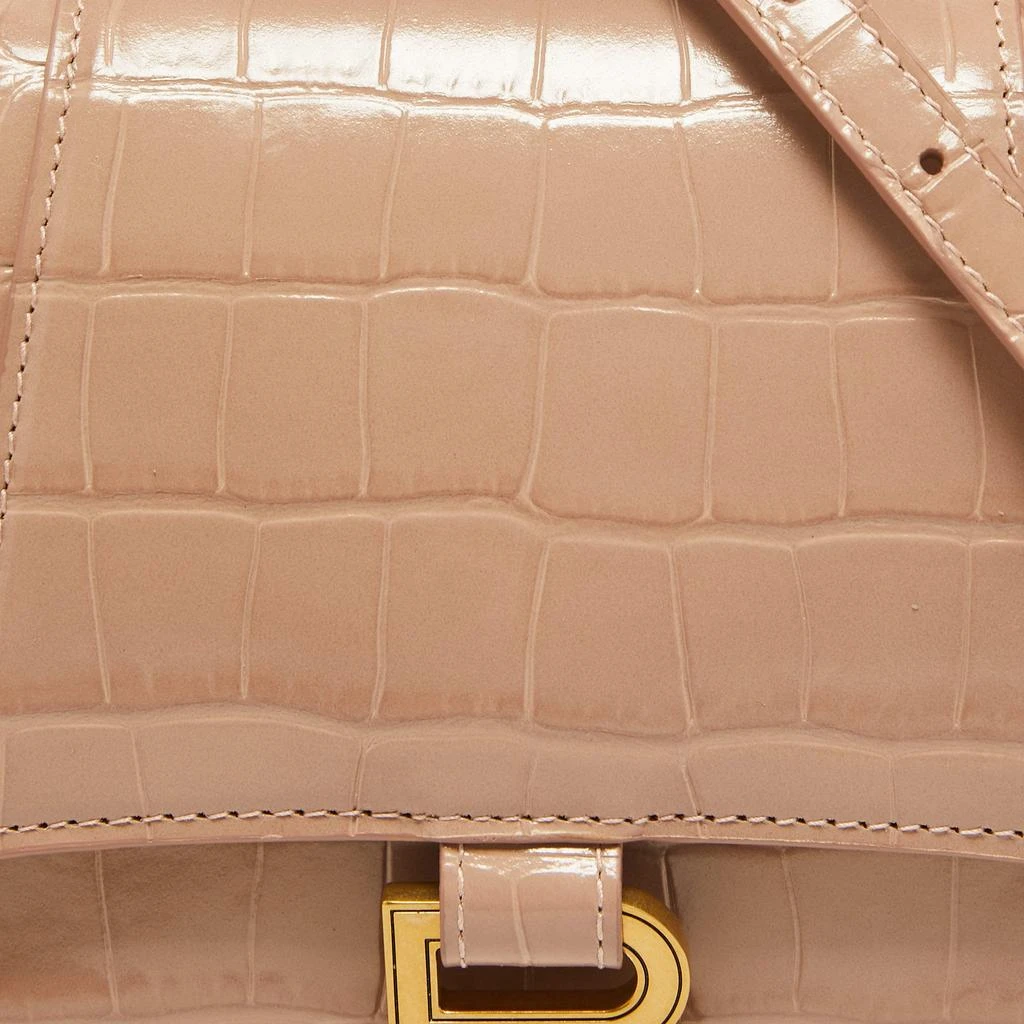 Balenciaga Balenciaga Beige Croc Embossed Leather Small Hourglass Top Handle Bag 6