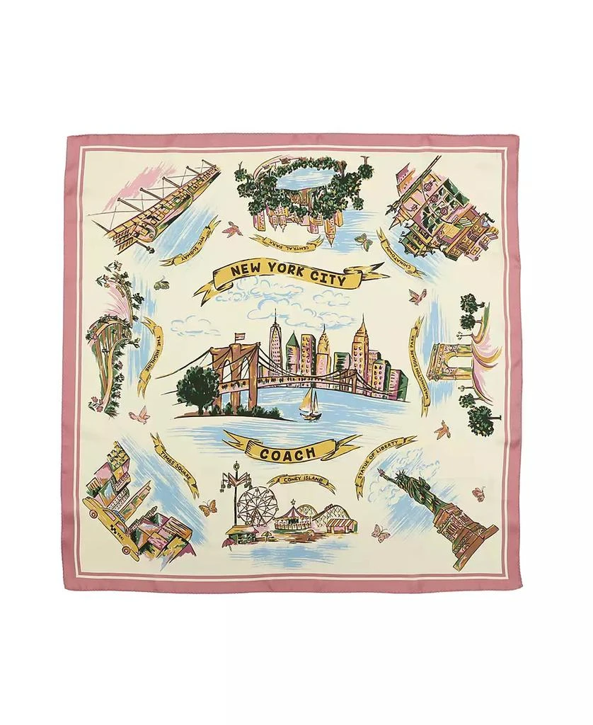 Coach Women's New York Map Print Silk Square Scarf 1