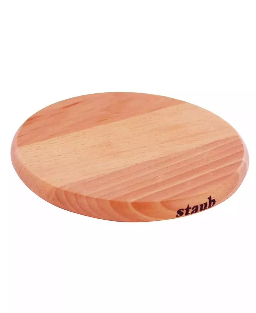 Staub 6" Round Magnetic Wood Trivet 1