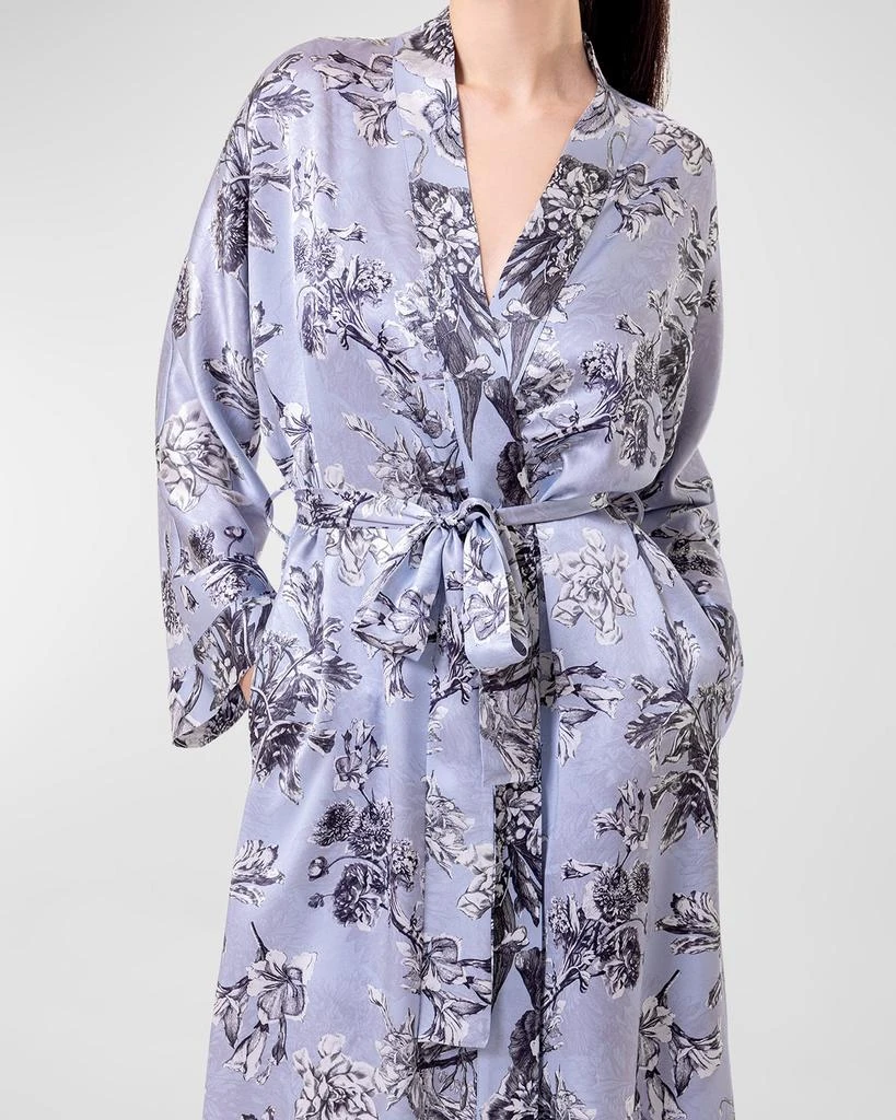 Christine Lingerie Toile Jardin Floral-Print Charmeuse Robe 5