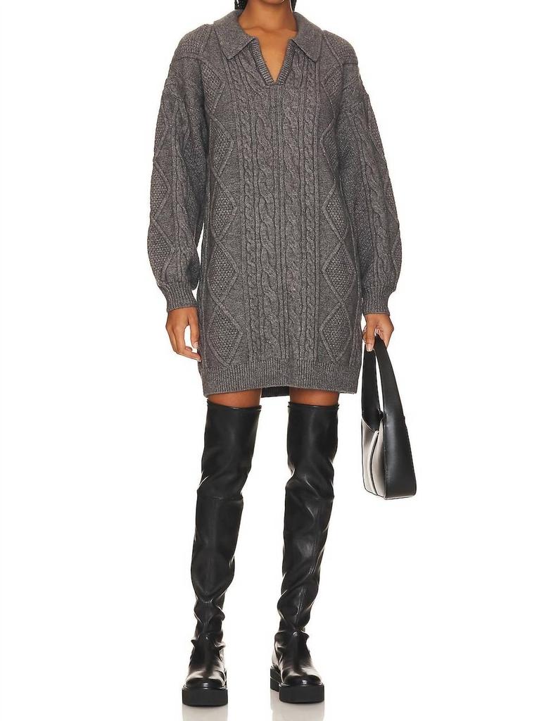 BB Dakota Debbie Sweater Dress In Heather Grey