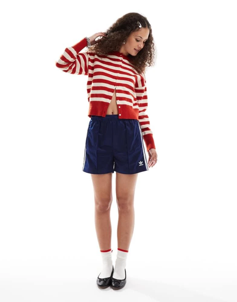 Daisy Street Daisy Street fitted waist cardigan in red white stripe 4