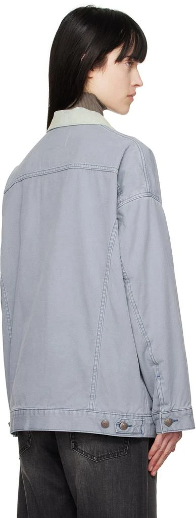 R13 Gray & Green Lacey Trucker Denim Jacket 3