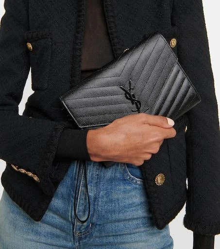 Yves Saint Laurent Cassandre matelassé leather clutch 2