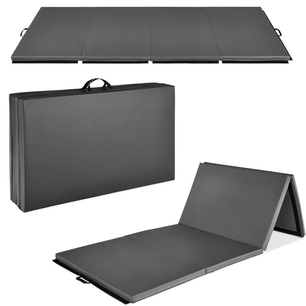 Best Choice Products 10ftx4ftx2in Folding Gymnastics Mat 4-Panel Exercise Workout Floor Mats w/ Handles 21