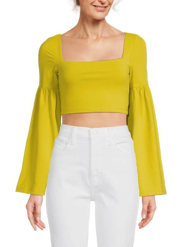 Susana Monaco Bell Sleeve Crop Top 1