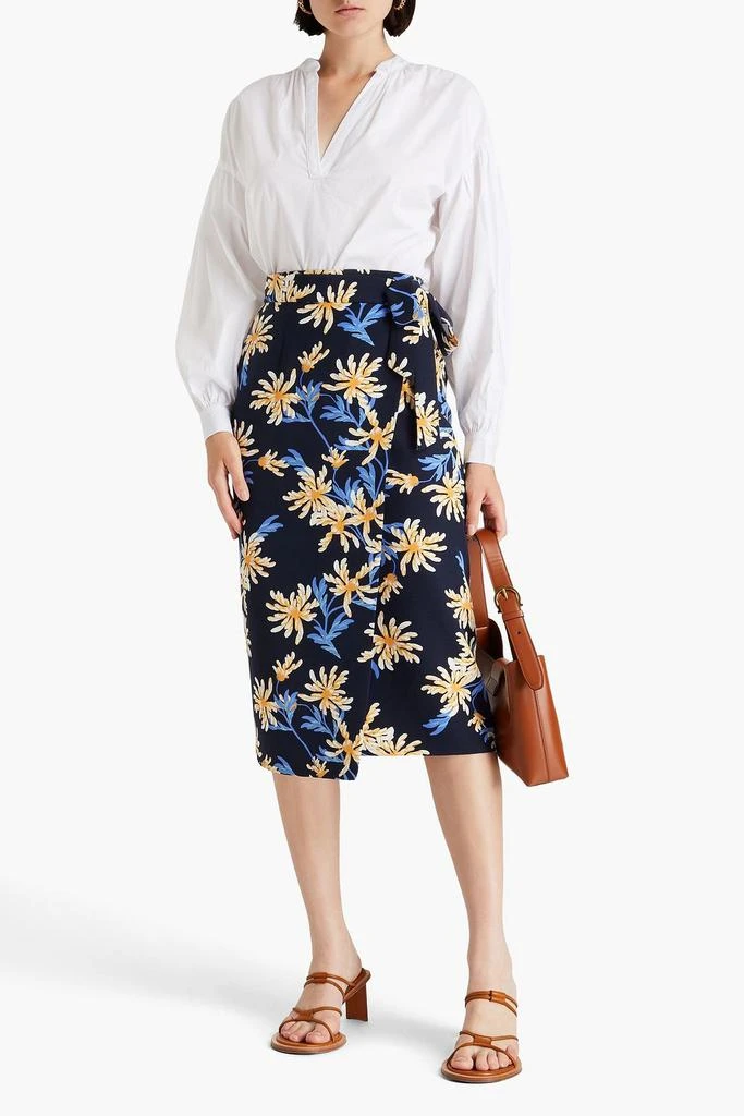 Diane von Furstenberg Elma floral-print cady midi wrap skirt 2