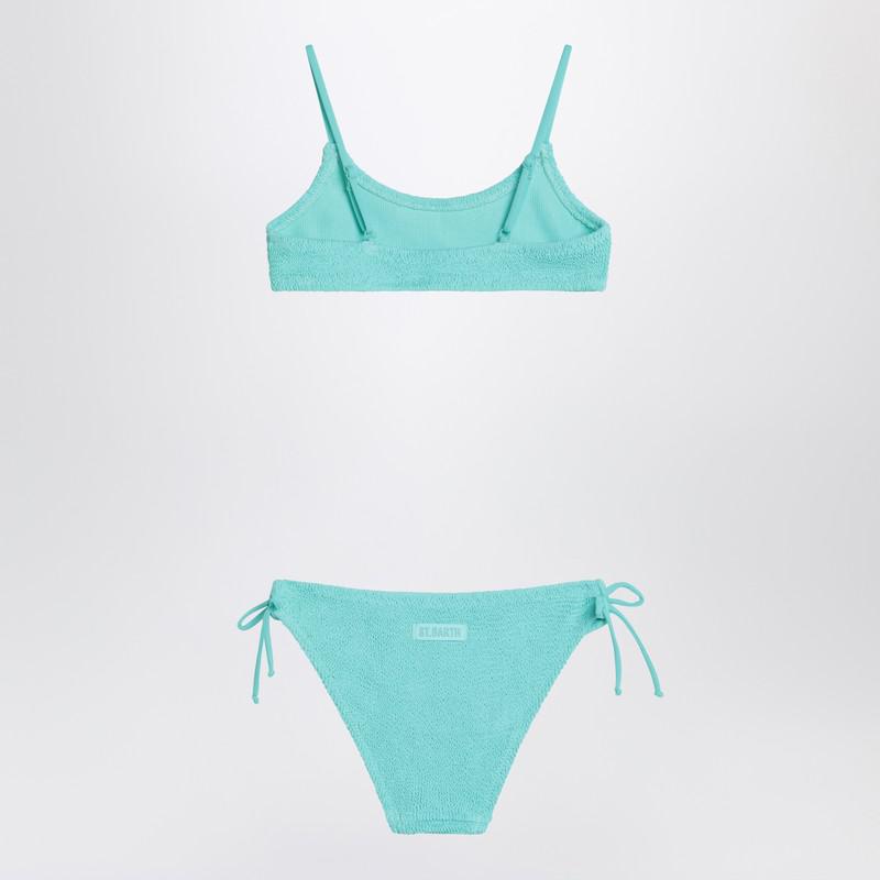 Mc2 Saint Barth Jaiden light blue bralette bikini in crinkle