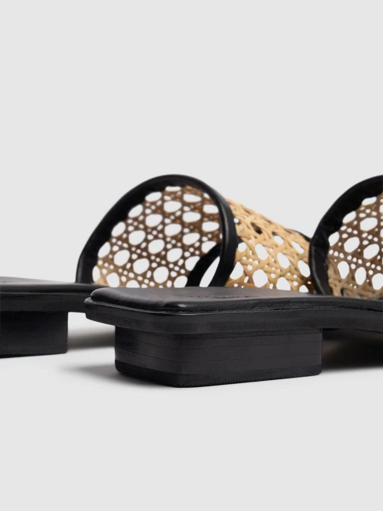 Bembien 10mm Pia Leather & Rattan Slides 4