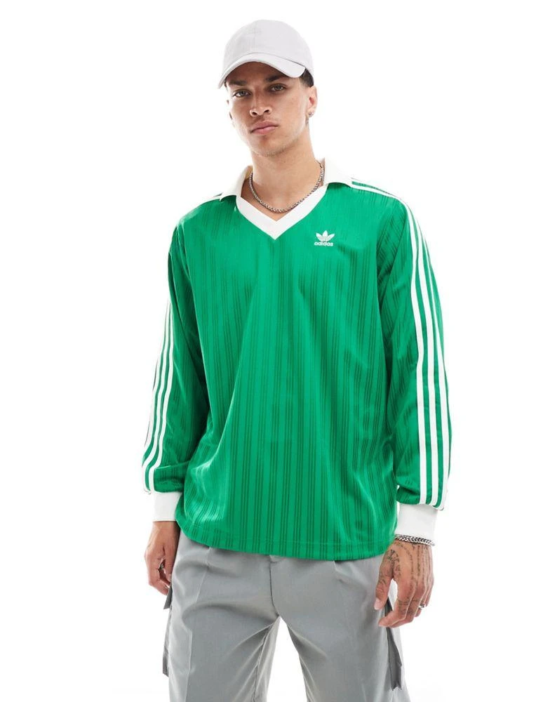 Adidas adidas Originals long sleeve polo in green 1