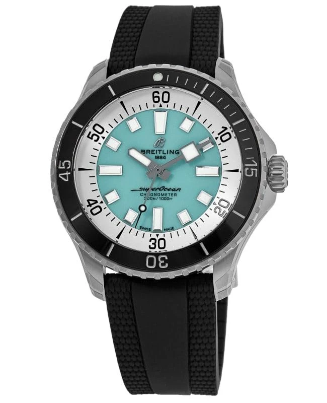 BREITLING Breitling Superocean Automatic 44 Turquoise Dial Rubber Strap Men's Watch A17376211L2S1 1