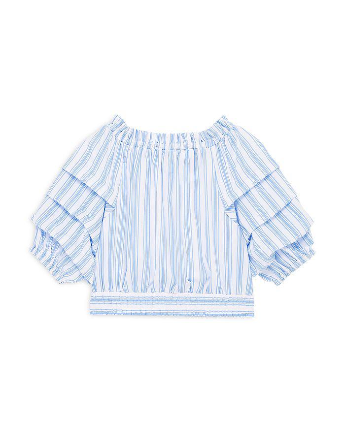 Habitual Girls' Ruched Sleeve Twist Top - Big Kid