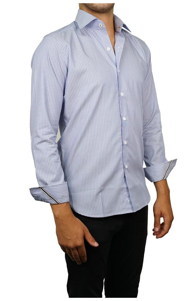 Zanella Tailored Fit Pinstripe Button-Up Shirt