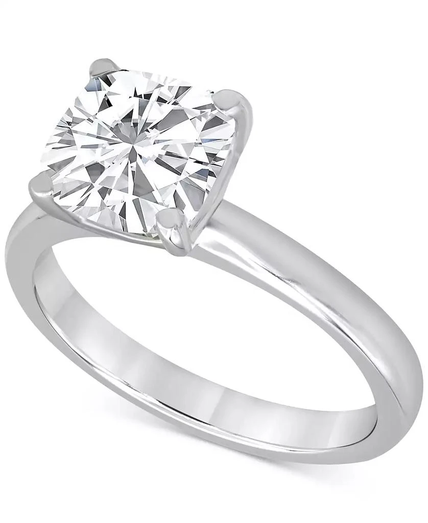 Badgley Mischka Certified Lab Grown Cushion-Cut Diamond Solitaire Engagement Ring (3 ct. t.w.) in 14k Gold 1
