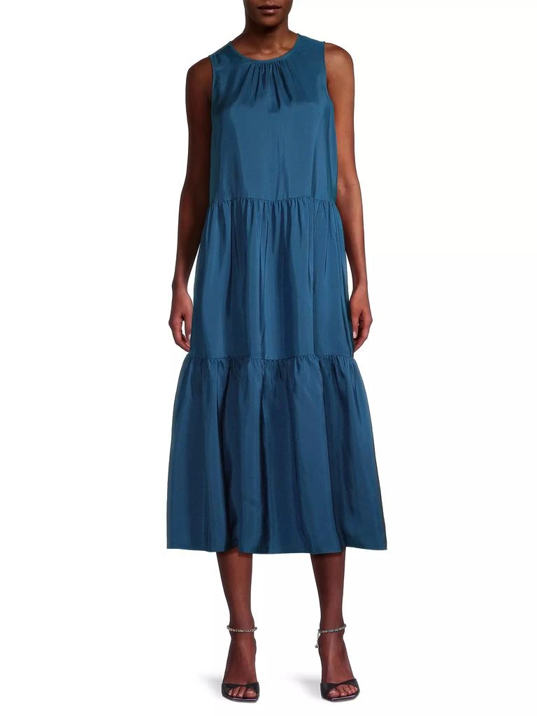 Eileen Fisher Tiered Silk Midi-Dress 2