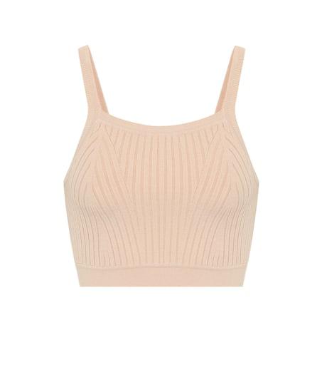 Live The Process Ribbed-knit crop top