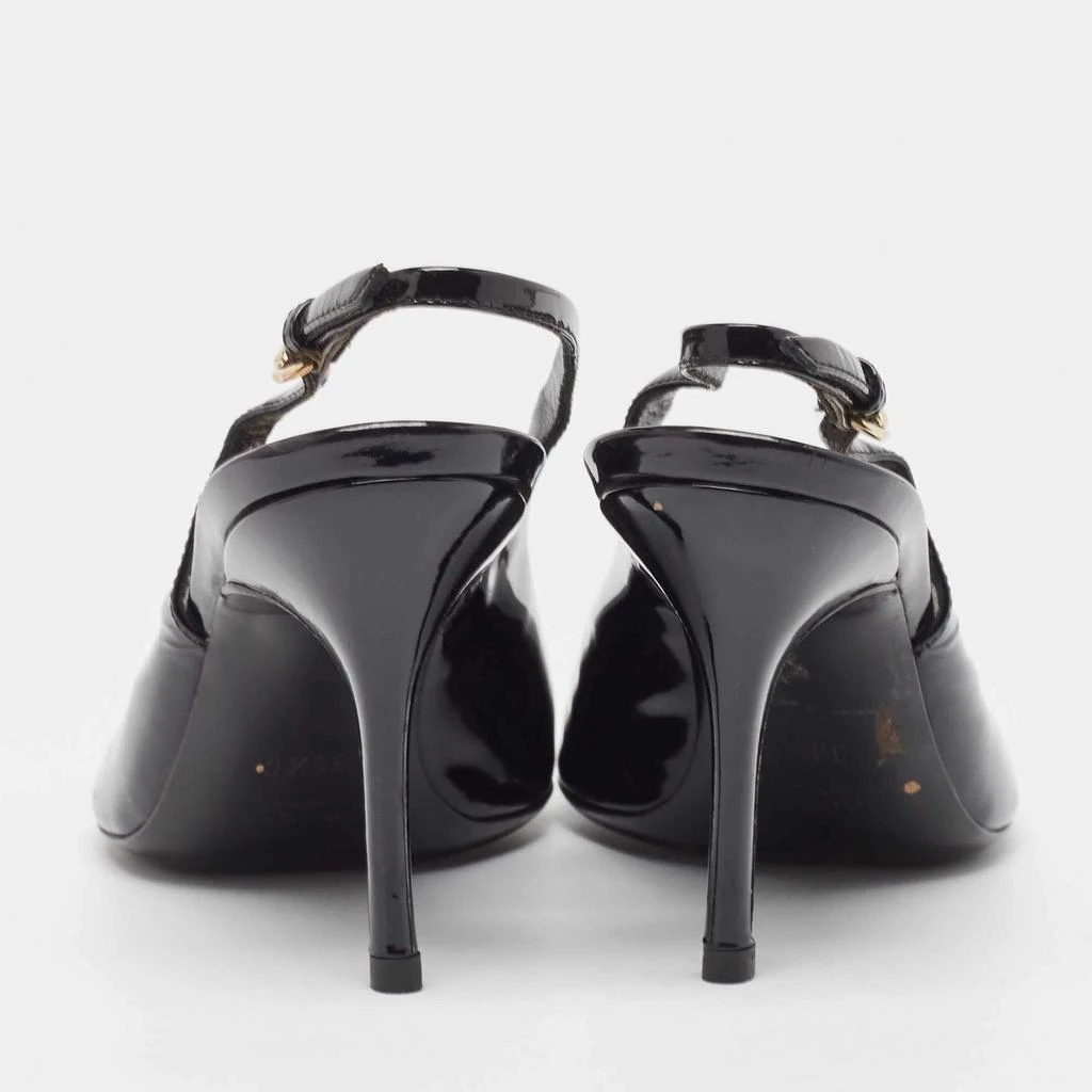 Gucci Gucci Black Patent Peep Toe Slingback Pumps Size 36.5 5