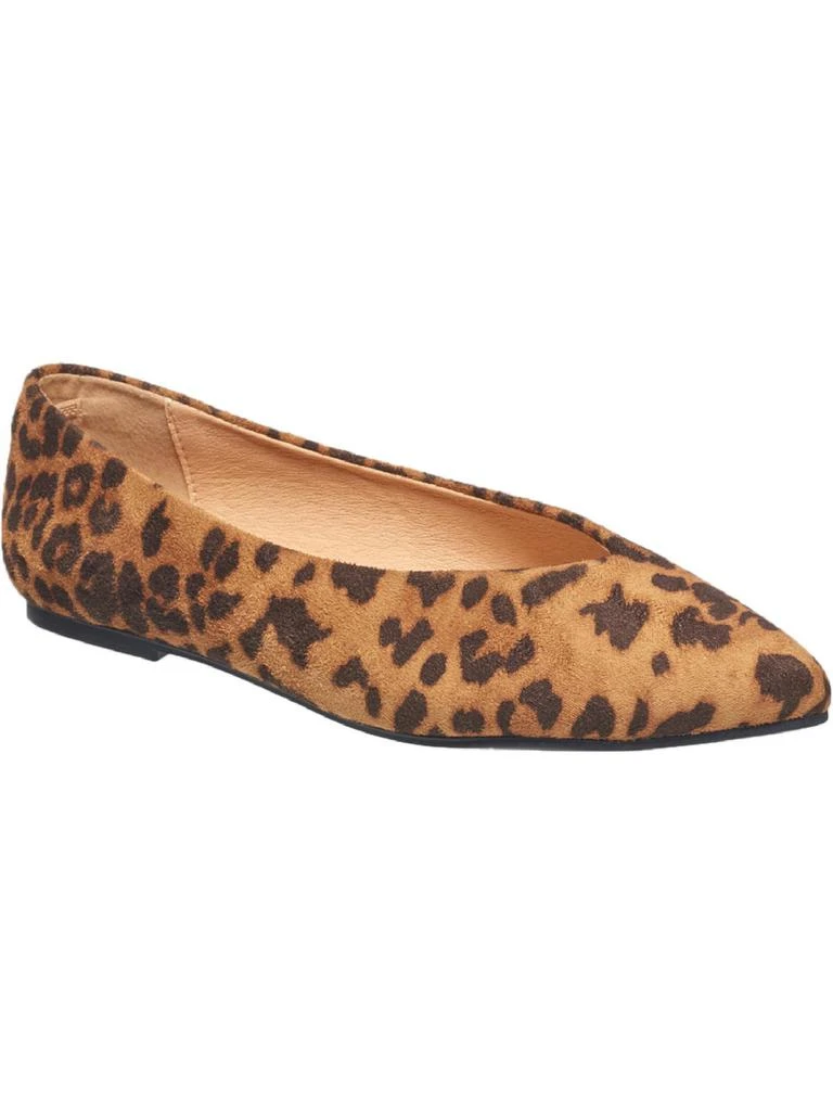 French Connection Daisy Womens Faux Suede Slip-On Ballet Flats 1