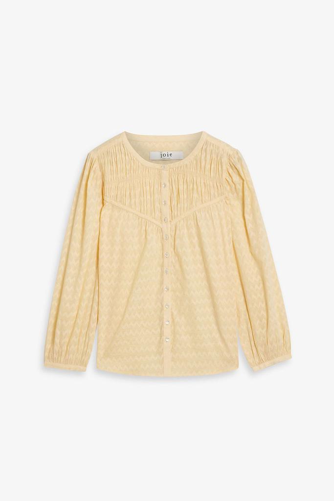 Joie Fanning gathered cotton-jacquard top