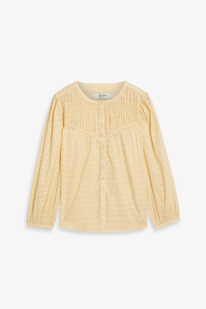 Joie Fanning gathered cotton-jacquard top 1