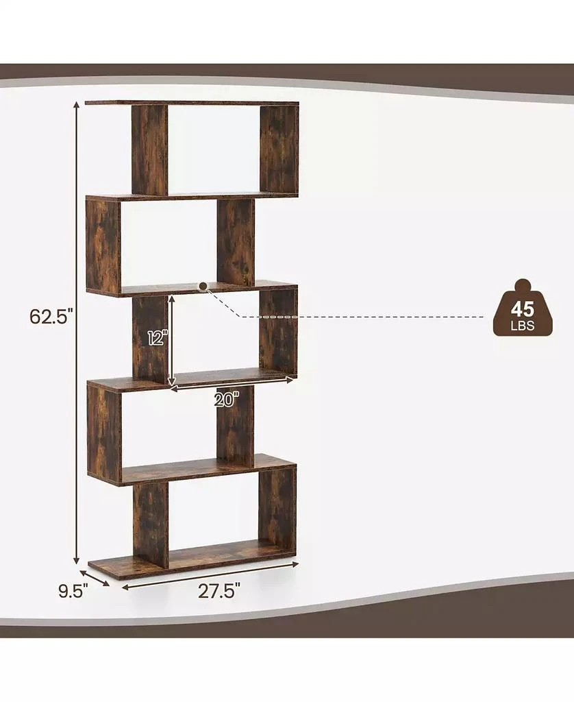 GOUUN 5-Tier Bookshelf with Anti-Toppling Device for Living Room Home Office 3