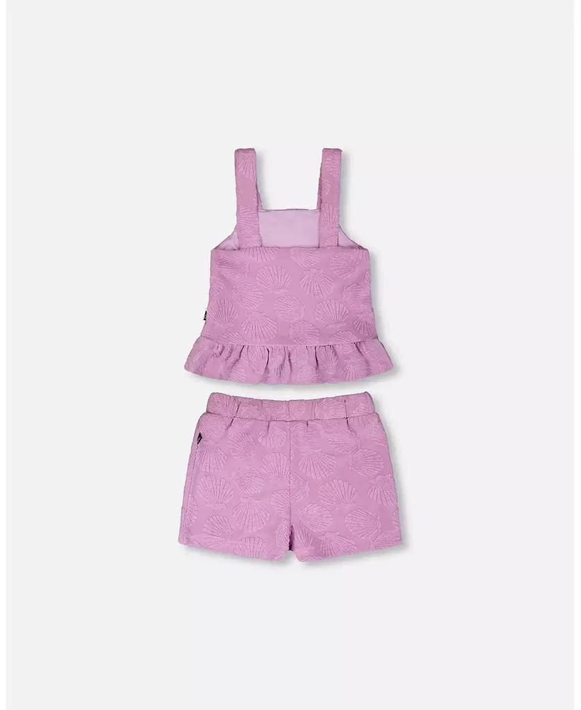 Deux par Deux Big Girls Terry Tank Top with Shorts Set Lilac 3