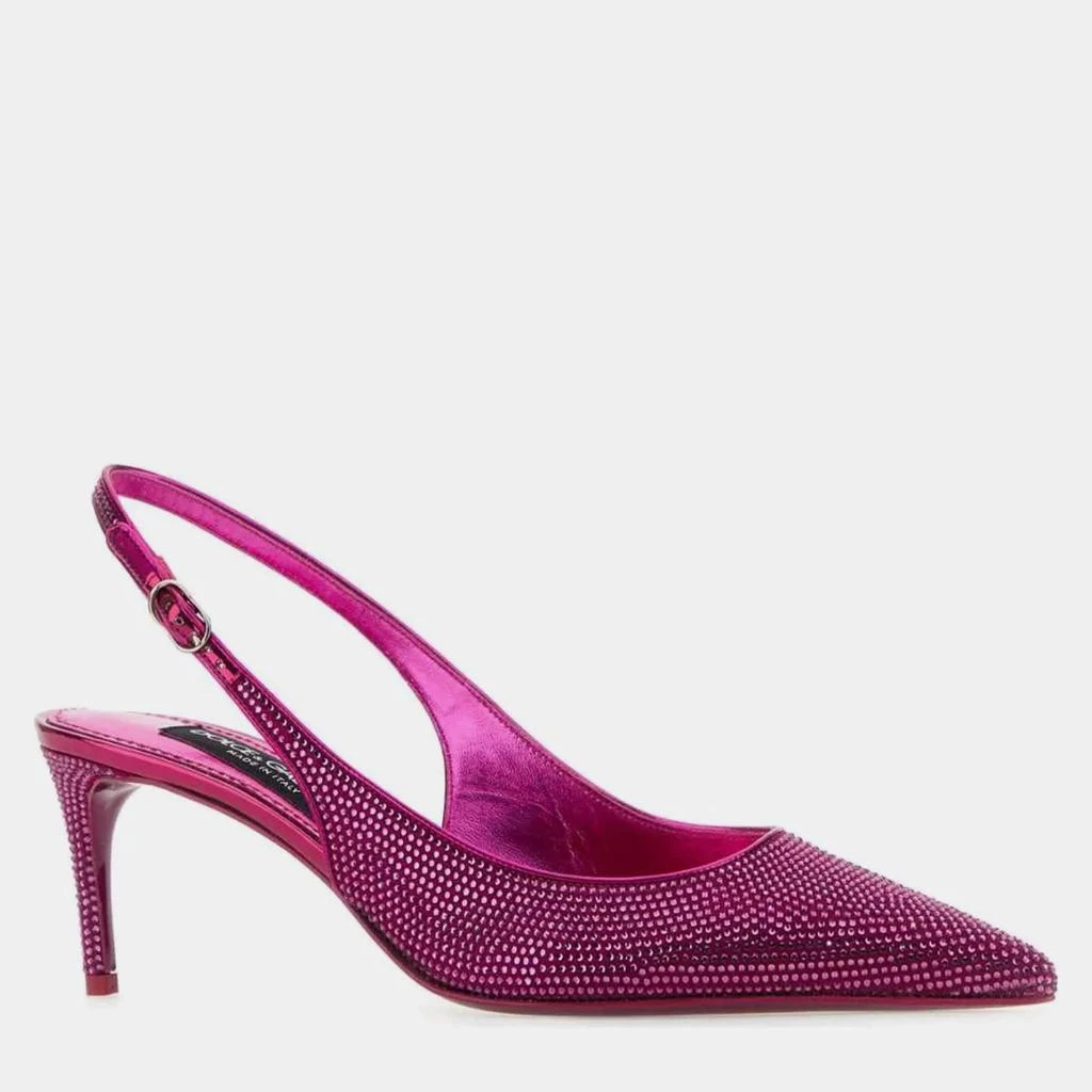 Dolce & Gabbana Dolce & Gabbana Bougainvillea Fuchsia Embellished Satin Lollo Pumps Women’s IT 36 1