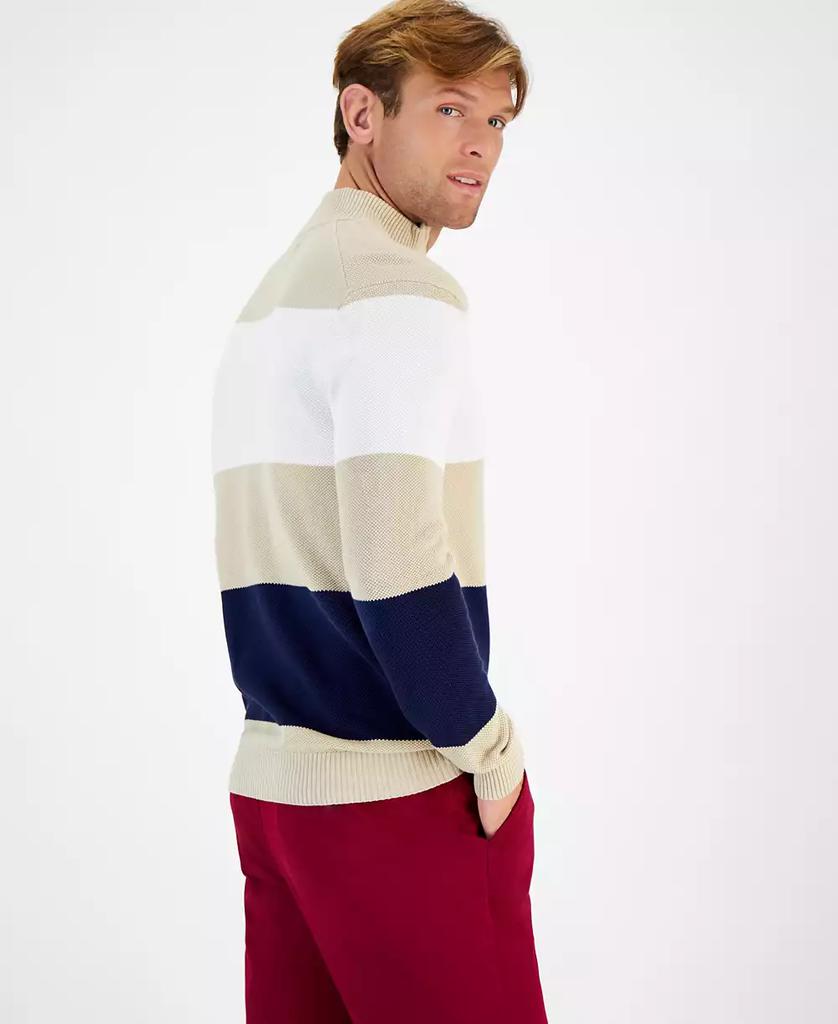 Club Room Men's Bold Stripe Quarter-Zip Sweater, Created for Macy's