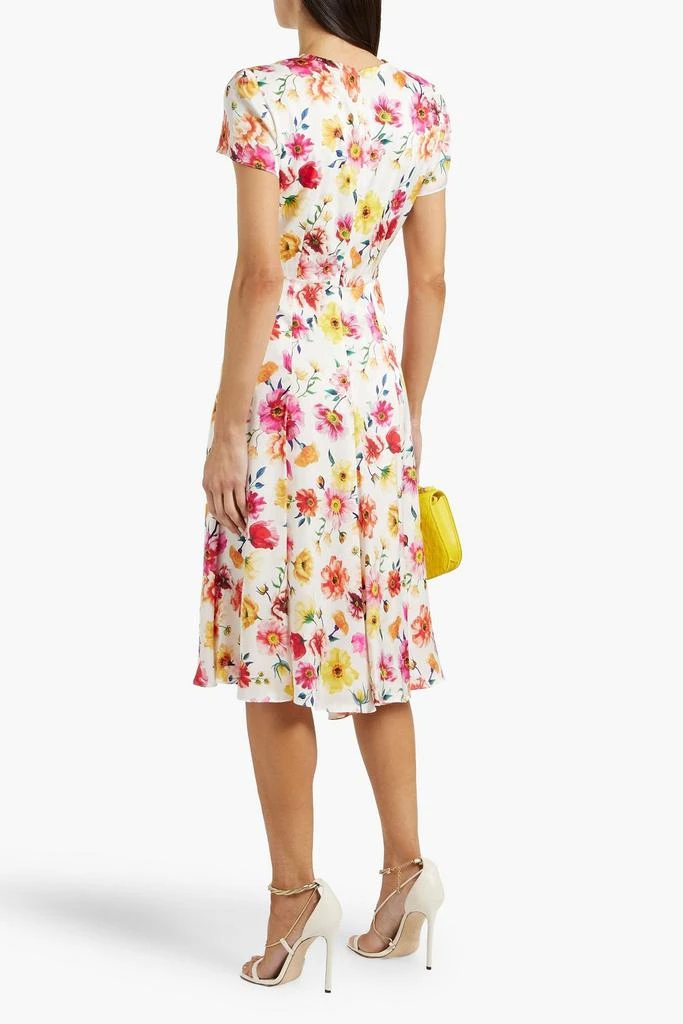 MIKAEL AGHAL Pleated floral-print cotton and linen-blend midi dress 3