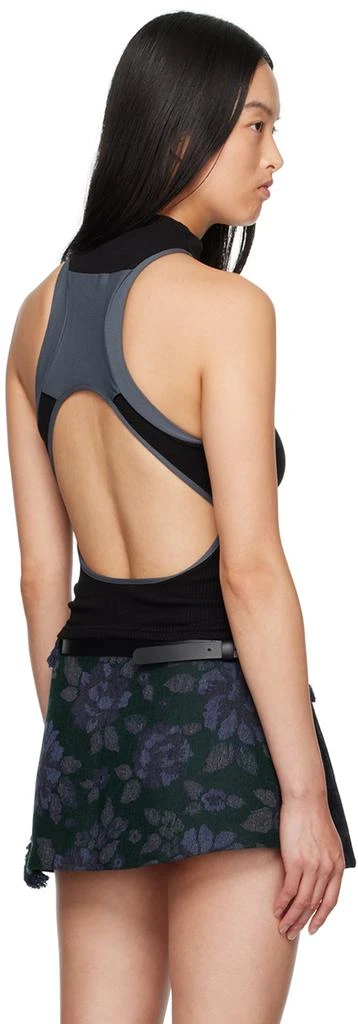 Hyein Seo SSENSE Exclusive Black Half-Zip Racerback Tank Top 3